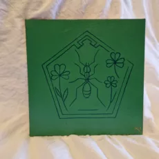 illustration fourmi trèfle vert pentagone géométrique